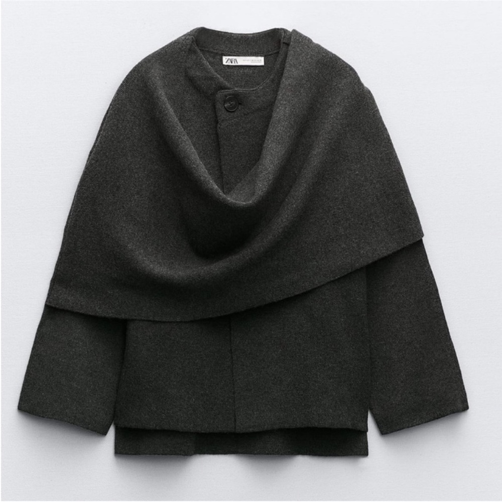 Unique Zara Scarf Sweater in S-M Grey